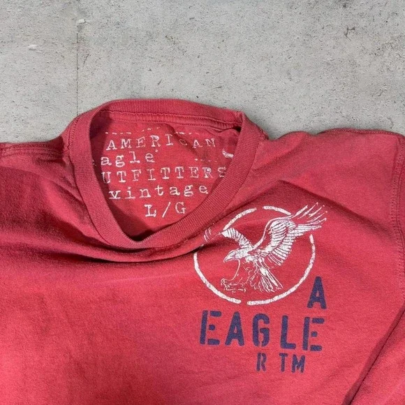 American Eagle vintage Y2K red long sleeve shirt size Large - Picture 3 of 4